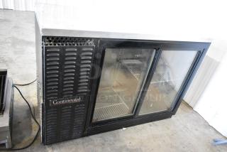 Continental BBUC50S-SQD Metal Commercial 2 Door Back Bar Cooler Merchandiser. 115 Volts, 1 Phase. Tested and Working!