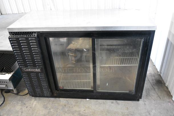Continental BBUC50S-SQD Metal Commercial 2 Door Back Bar Cooler Merchandiser. 115 Volts, 1 Phase. Tested and Working! - Image 2 of 7