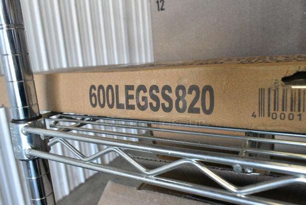 BRAND NEW SCRATCH AND DENT! Box of 4 Regency 600LEGSS820 32 1/4" Stainless Steel Leg for Work Tables - Image 2 of 2