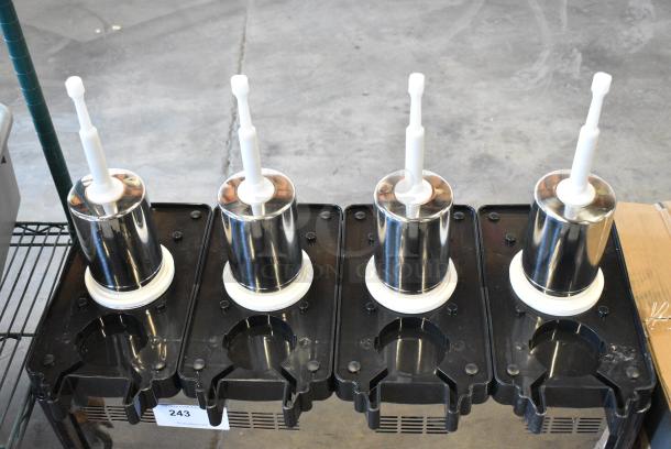 BRAND NEW SCRATCH AND DENT! 2024 Carnival King JETCOF 480M 382RBD5G4 Quadruple 5 Gallon Bowl Refrigerated Beverage Dispenser. No Hoppers. 120 Volts, 1 Phase. Tested and Does Not Power On - Image 3 of 6