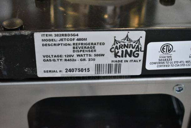BRAND NEW SCRATCH AND DENT! 2024 Carnival King JETCOF 480M 382RBD5G4 Quadruple 5 Gallon Bowl Refrigerated Beverage Dispenser. No Hoppers. 120 Volts, 1 Phase. Tested and Does Not Power On - Image 6 of 6