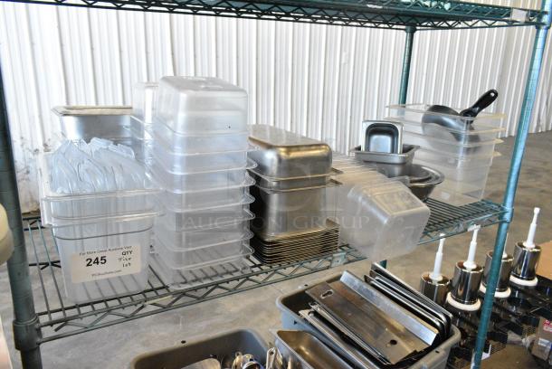 ALL ONE MONEY! Tier Lot of Various Items Including Stainless Steel Drop In Bins, Poly Drop In Bins and Metal Bowls - Image 1 of 5