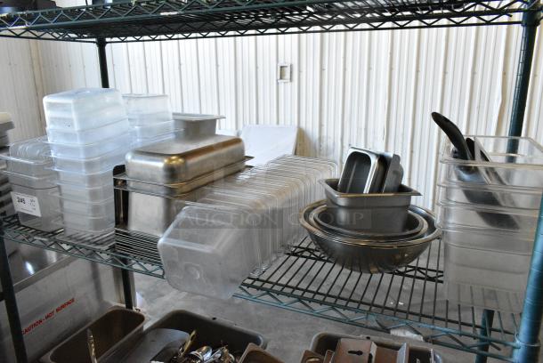 ALL ONE MONEY! Tier Lot of Various Items Including Stainless Steel Drop In Bins, Poly Drop In Bins and Metal Bowls - Image 2 of 5