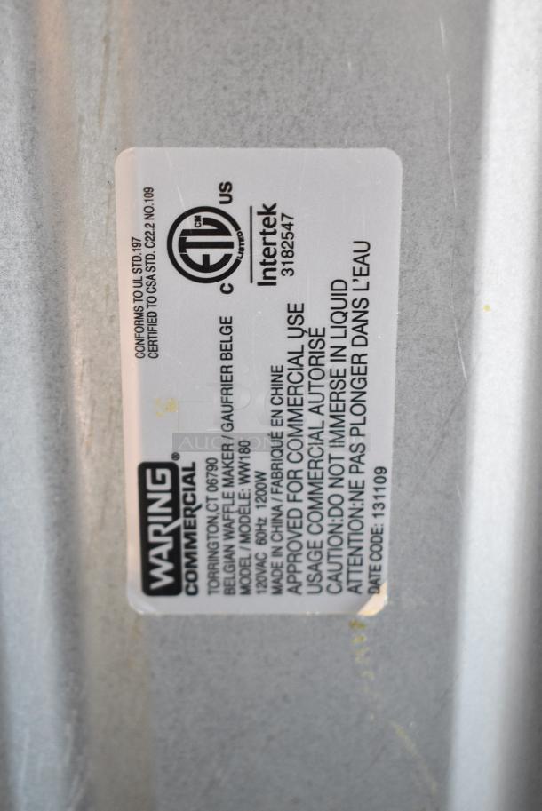 Waring WW180 Metal Countertop Belgian Waffle Maker. 120 Volts, 1 Phase. Tested and Working! - Image 6 of 7
