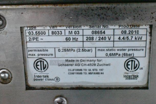 2018 Schaerer Barista Metal Commercial Countertop 2 Group Automatic Espresso Machine w/ 2 Hoppers. 208-240 Volts, 1 Phase. - Image 7 of 8