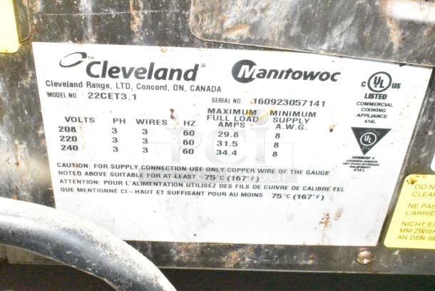 2016 Cleveland 22CET3.1 Stainless Steel Commercial Countertop Electric Powered Steam Cabinet. 208/240 Volts, 3 Phase. - Image 7 of 8
