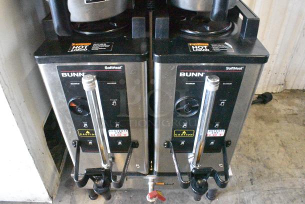 Bunn DUAL SH DBC Stainless Steel Commercial Countertop Double Coffee Machine w/ 2 Hot Water Dispenser, 2 Satellite Servers and 2 Brew Baskets. 120/208-240 Volts, 1 Phase. - Image 4 of 6