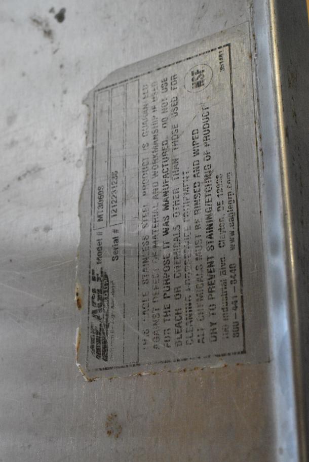 Butcher Block Wooden Table w/ Metal Under Shelf. - Image 4 of 4