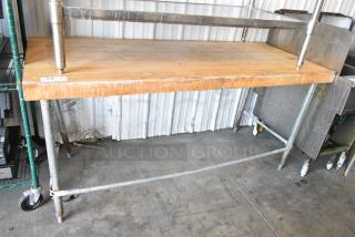 Butcher Block Wooden Table