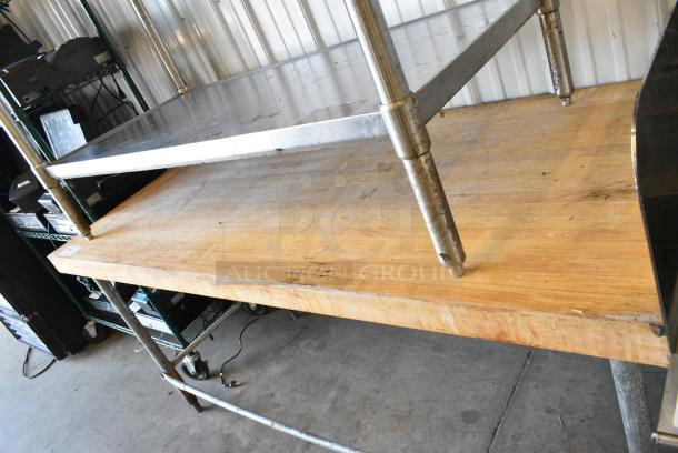 Butcher Block Wooden Table - Image 3 of 3
