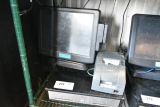Posiflex KS-6715G POS Monitor w/ Epson M188B Receipt Printer and Metal Cash Drawer.