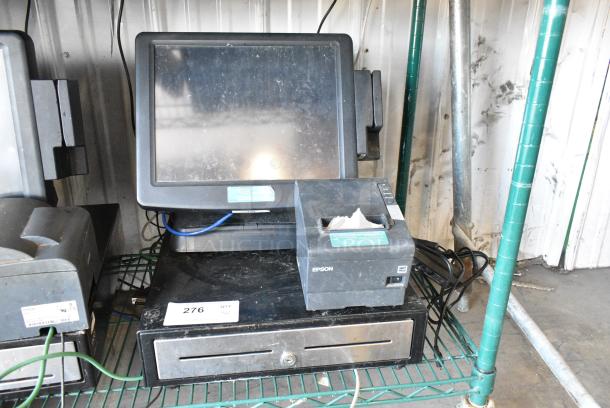Posiflex KS-6715G POS Monitor w/ Epson M244A Receipt Printer and Metal Cash Drawer. - Image 1 of 8
