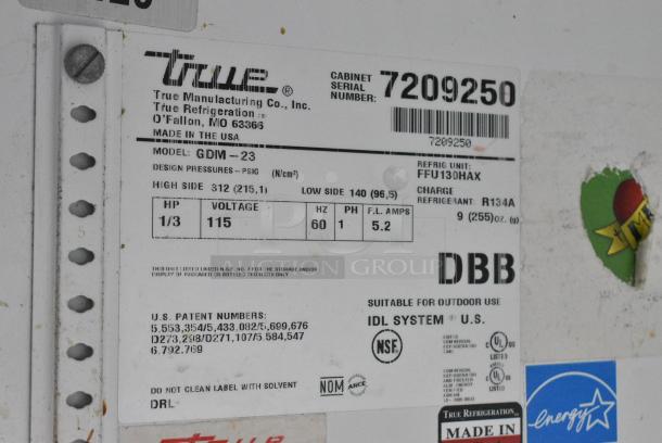 True GDM-23 Metal Commercial Single Door Reach In Cooler Merchandiser. 115 Volts, 1 Phase. Tested and Working! - Image 5 of 5