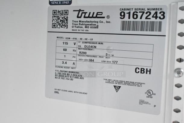 2017 True GDM-41SL-48-HC-LD Metal Commercial 2 Door Reach In Cooler Merchandiser. 115 Volts, 1 Phase. Tested and Working! - Image 7 of 7