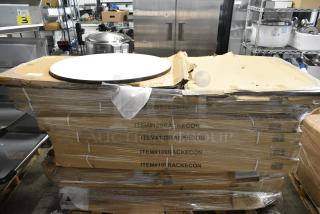 13 BRAND NEW SCRATCH AND DENT! Items Including 4 Steelton 109RACKECON 20 Pan End Load Bun / Sheet Pan Rack - Unassembled, 3493048TBA Lancaster Table & Seating 30" x 48" Rectangular Reversible White Birch / Ash Laminated Table Top, 2 Regency 600WS1884HD Regency 16 Gauge Stainless Steel 18" x 84" Heavy Duty Wall Shelf, 600AKR72R Keg Rack. 13 Times Your Bid! May Be Missing Pieces.