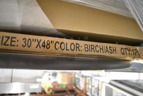 13 BRAND NEW SCRATCH AND DENT! Items Including 4 Steelton 109RACKECON 20 Pan End Load Bun / Sheet Pan Rack - Unassembled, 3493048TBA Lancaster Table & Seating 30" x 48" Rectangular Reversible White Birch / Ash Laminated Table Top, 2 Regency 600WS1884HD Regency 16 Gauge Stainless Steel 18" x 84" Heavy Duty Wall Shelf, 600AKR72R Keg Rack. 13 Times Your Bid! May Be Missing Pieces. - Image 6 of 13