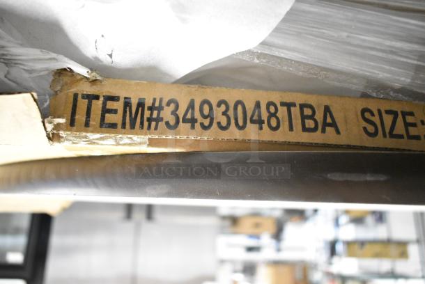 13 BRAND NEW SCRATCH AND DENT! Items Including 4 Steelton 109RACKECON 20 Pan End Load Bun / Sheet Pan Rack - Unassembled, 3493048TBA Lancaster Table & Seating 30" x 48" Rectangular Reversible White Birch / Ash Laminated Table Top, 2 Regency 600WS1884HD Regency 16 Gauge Stainless Steel 18" x 84" Heavy Duty Wall Shelf, 600AKR72R Keg Rack. 13 Times Your Bid! May Be Missing Pieces. - Image 8 of 13