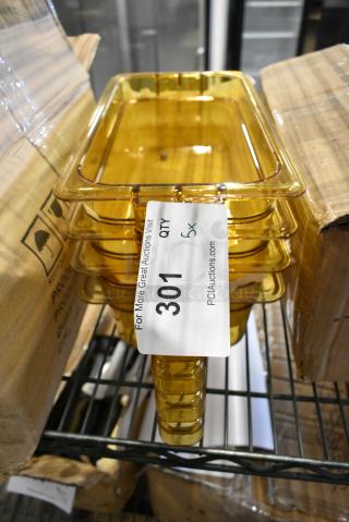 4 BRAND NEW! Carlisle Poly Amber Colored Drop In Bins. 4 Times Your Bid!
