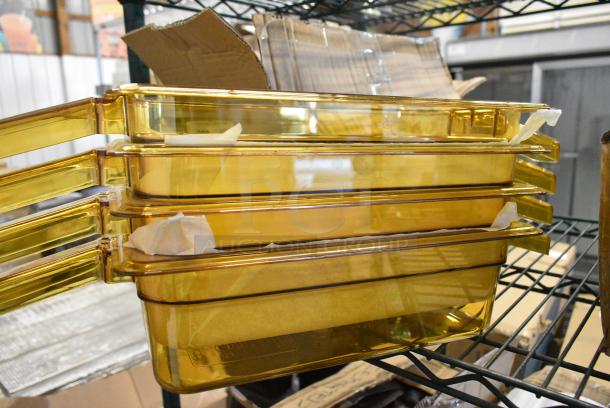4 BRAND NEW! Carlisle Poly Amber Colored Drop In Bins. 4 Times Your Bid! - Image 2 of 4