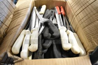 125 SHARPENED Stainless Steel Knives Including Bread Knife. 125 Times Your Bid!