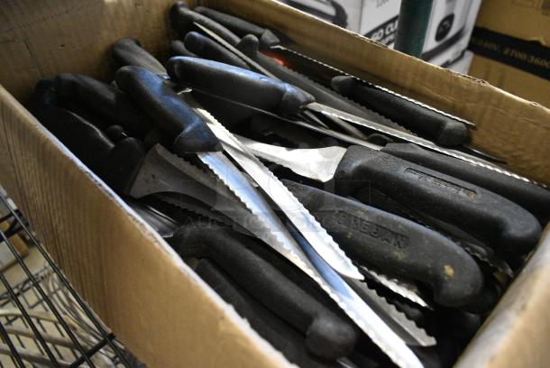 70 SHARPENED Stainless Steel Knives Including Serrated Bread Knife. 70 Times Your Bid! - Image 2 of 5