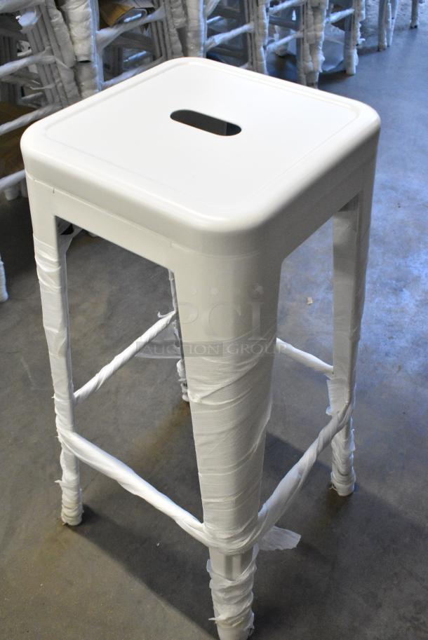 50 BRAND NEW SCRATCH AND DENT! Lancaster Table & Seating Alloy Series White Outdoor Backless Barstool. 50 Times Your Bid! - Image 3 of 5