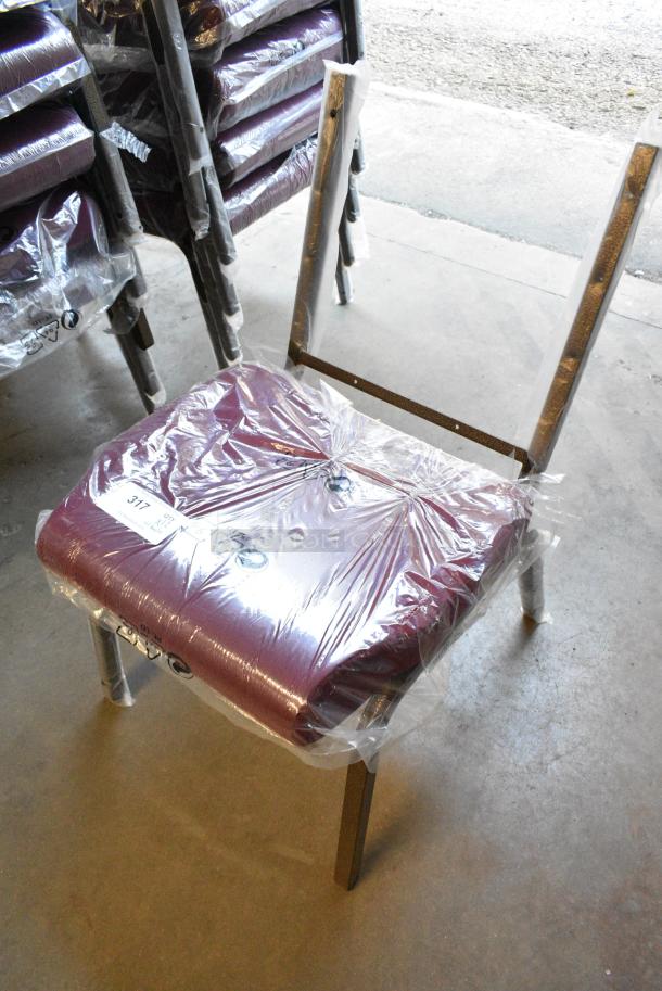 12 BRAND NEW SCRATCH AND DENT! Lancaster Table & Seating Chair with Burgundy Fabric. Comes w/ Backrests But Need to Be Attached. 12 Times Your Bid! - Image 3 of 7