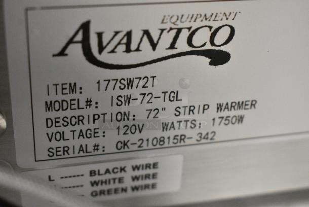 4 BRAND NEW SCRATCH AND DENT! Avantco 177SW72T 72" High Wattage Strip Warmer with On/Off Toggle Controls. 120 Volts, 1 Phase. 4 Times Your Bid! - Image 5 of 9