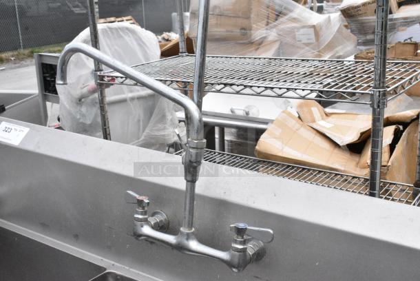 Stainless Steel 3 Bay Sink w/ Faucet, Handles and Spray Nozzle Attachment. - Image 7 of 8