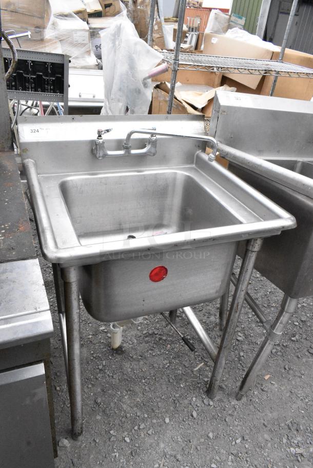 Stainless Steel Single Bay Sink w/ Faucet and Handles. - Image 3 of 6