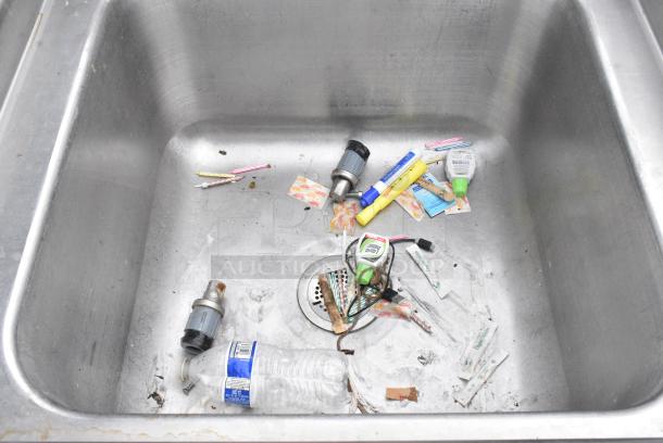 Stainless Steel Single Bay Sink w/ Faucet and Handles. - Image 5 of 6