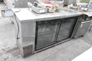 True TBB-24-60G-SD-S Metal Commercial 2 Door Back Bar Cooler Merchandiser. 115 Volts, 1 Phase.