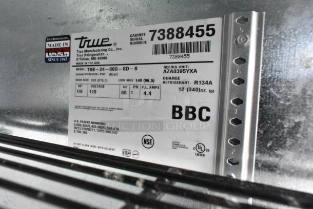 True TBB-24-60G-SD-S Metal Commercial 2 Door Back Bar Cooler Merchandiser. 115 Volts, 1 Phase. - Image 6 of 6