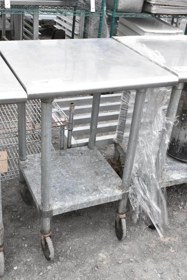 Stainless Steel Table w/ Contents and Under Shelf on Commercial Casters. - Image 4 of 6