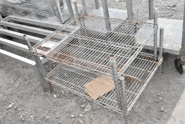 Chrome Finish 2 Tier Wire Shelving Unit - Image 2 of 5