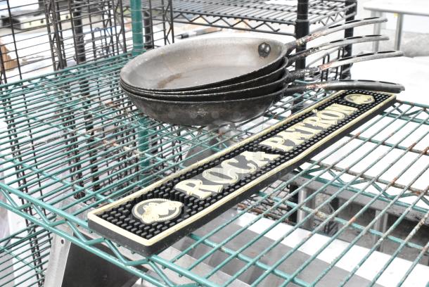 Green Finish 6 Tier Wire Shelving Unit on Commercial Casters w/ Contents Including Poly Dunnage Rack and Shelf. BUYER MUST DISMANTLE. PCI CANNOT DISMANTLE FOR SHIPPING. PLEASE CONSIDER FREIGHT CHARGES. - Image 8 of 10