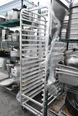 Metal Commercial Pan Transport Rack on Commercial Casters.