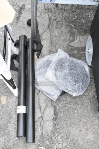 2 BRAND NEW SCRATCH AND DENT! 164RS36BK Lancaster Table & Seating 36" Black Metal Crowd Control / Guidance Stanchion with 78" Retractable Belt. Need Assembly. May Be Missing Pieces. 2 Times Your Bid!