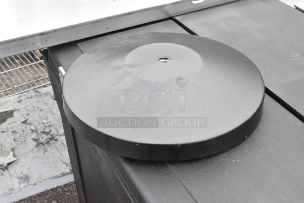 2 BRAND NEW SCRATCH AND DENT! 164RS36BK Lancaster Table & Seating 36" Black Metal Crowd Control / Guidance Stanchion with 78" Retractable Belt. Need Assembly. May Be Missing Pieces. 2 Times Your Bid! - Image 2 of 9
