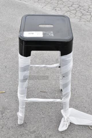 3 BRAND NEW SCRATCH AND DENT! Black Metal Tolix Style Bar Height Stools. 3 Times Your Bid!