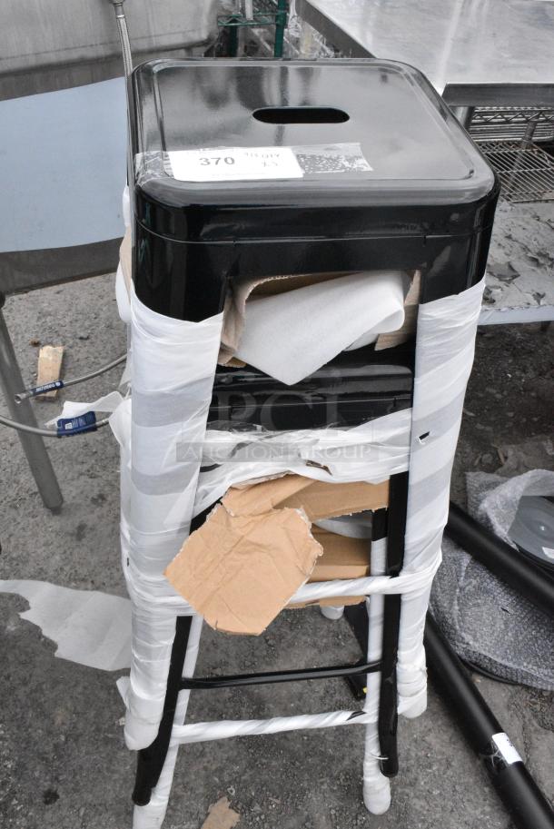 3 BRAND NEW SCRATCH AND DENT! Black Metal Tolix Style Bar Height Stools. 3 Times Your Bid! - Image 2 of 5