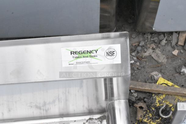 BRAND NEW SCRATCH AND DENT! Regency 600CDT48R 16 Gauge 4' Clean Dish Table - Right Drainboard. No Legs - Image 4 of 4