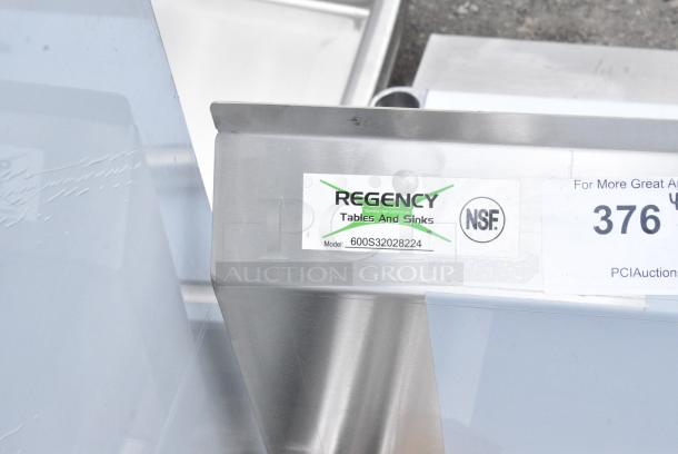 BRAND NEW SCRATCH AND DENT! Regency 600S32028224 115" 16-Gauge Stainless Steel Three Compartment Commercial Sink with 2 Drainboards - 20" x 28" x 14" Bowls. No Legs - Image 8 of 8