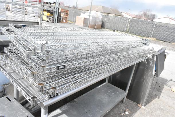 ALL ONE MONEY! Lot of 10 Chrome Finish Wire Shelves - Image 1 of 5