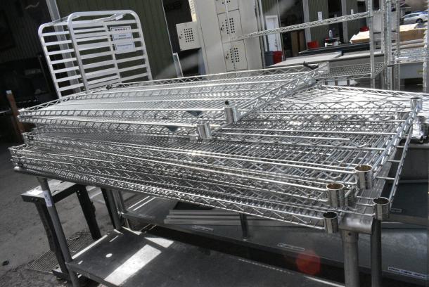 ALL ONE MONEY! Lot of 10 Chrome Finish Wire Shelves - Image 2 of 5