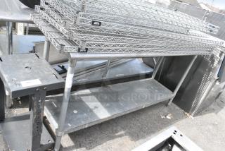 Stainless Steel Table w/ Metal Under Shelf.