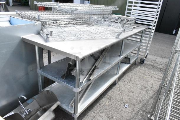 Stainless Steel Table w/ 2 Metal Under Shelf and Contents Including Wire Shelves - Image 1 of 6