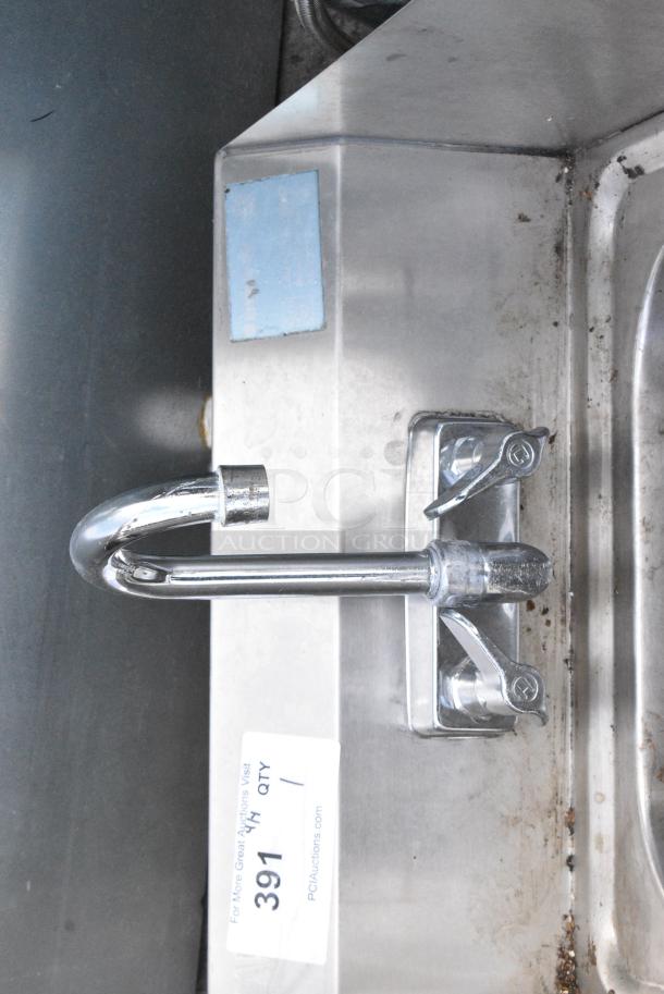 Stainless Steel Single Bay Sink w/ Faucet, Handles and Side Splash Guards. - Image 2 of 4