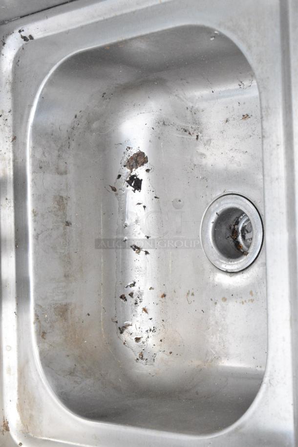 Stainless Steel Single Bay Sink w/ Faucet, Handles and Side Splash Guards. - Image 3 of 4