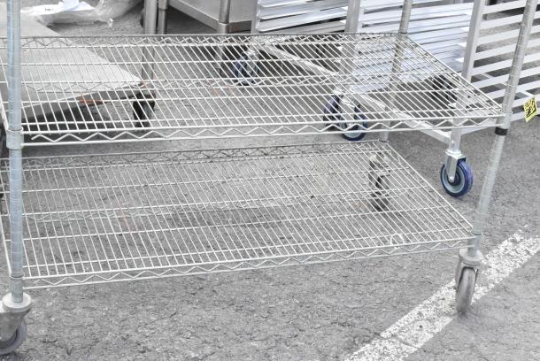 Chrome Finish 6 Tier Wire Shelving Unit on Commercial Casters. BUYER MUST DISMANTLE. PCI CANNOT DISMANTLE FOR SHIPPING. PLEASE CONSIDER FREIGHT CHARGES. - Image 5 of 8